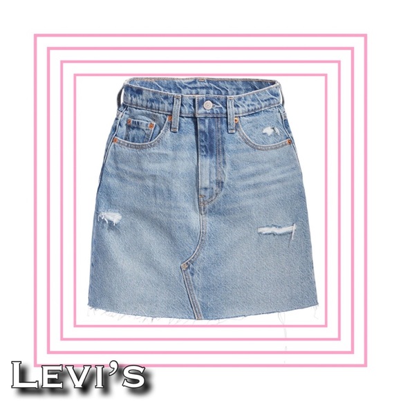 LEVI’S HIGH RISE DECONSTRUCTED SKIRT - Picture 3 of 7